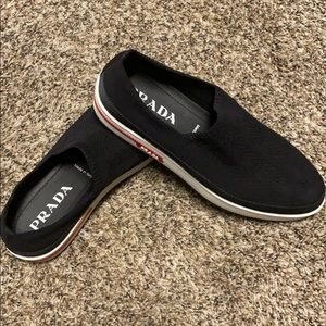 PRADA Knit Stretch Slip-On Sneaker